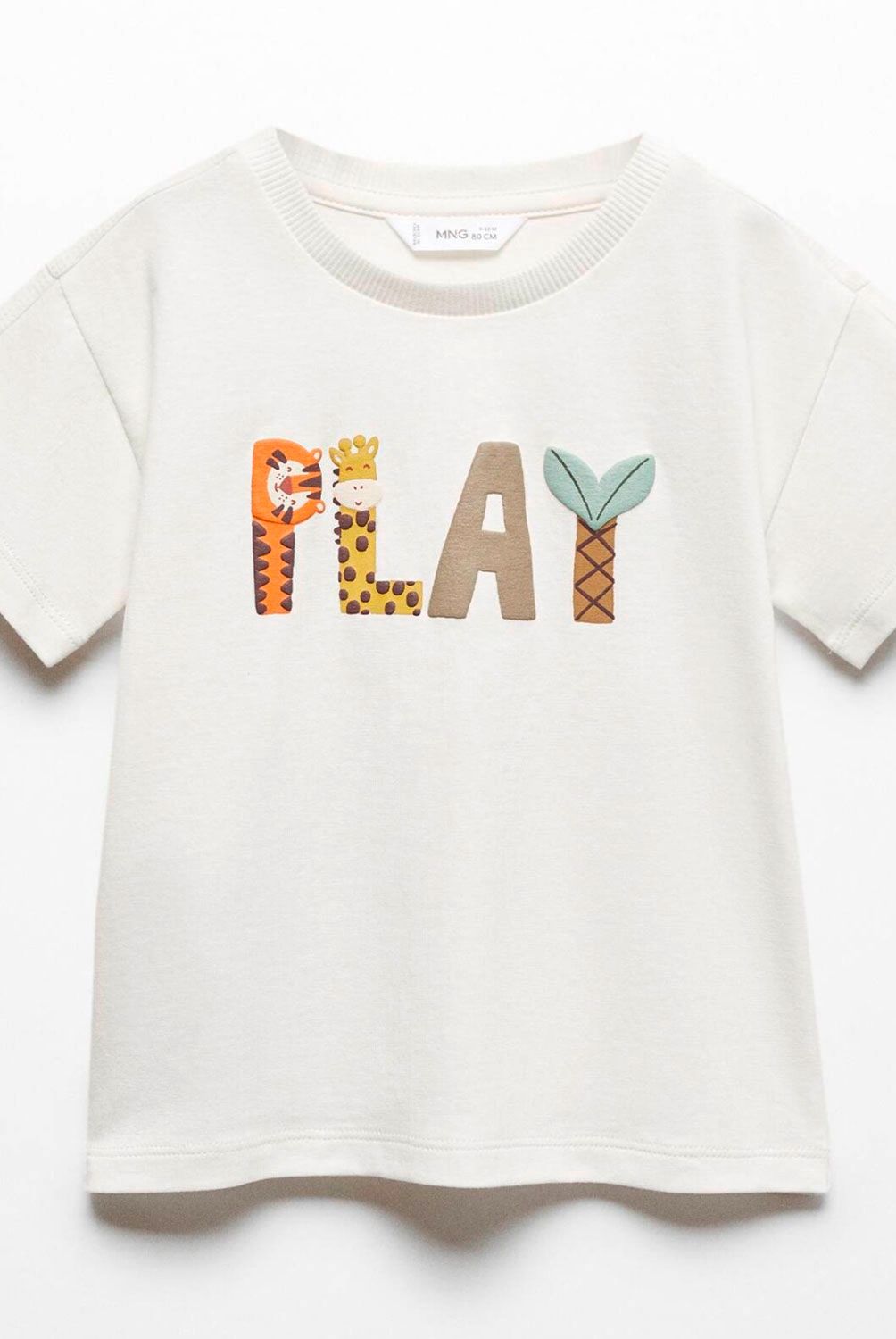 MANGO KIDS - Polera Mensaje Relieve Bebé Niño Mango Kids