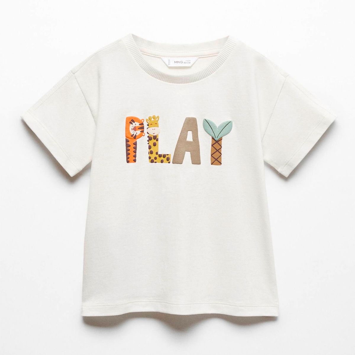 MANGO KIDS - Polera Mensaje Relieve Bebé Niño Mango Kids