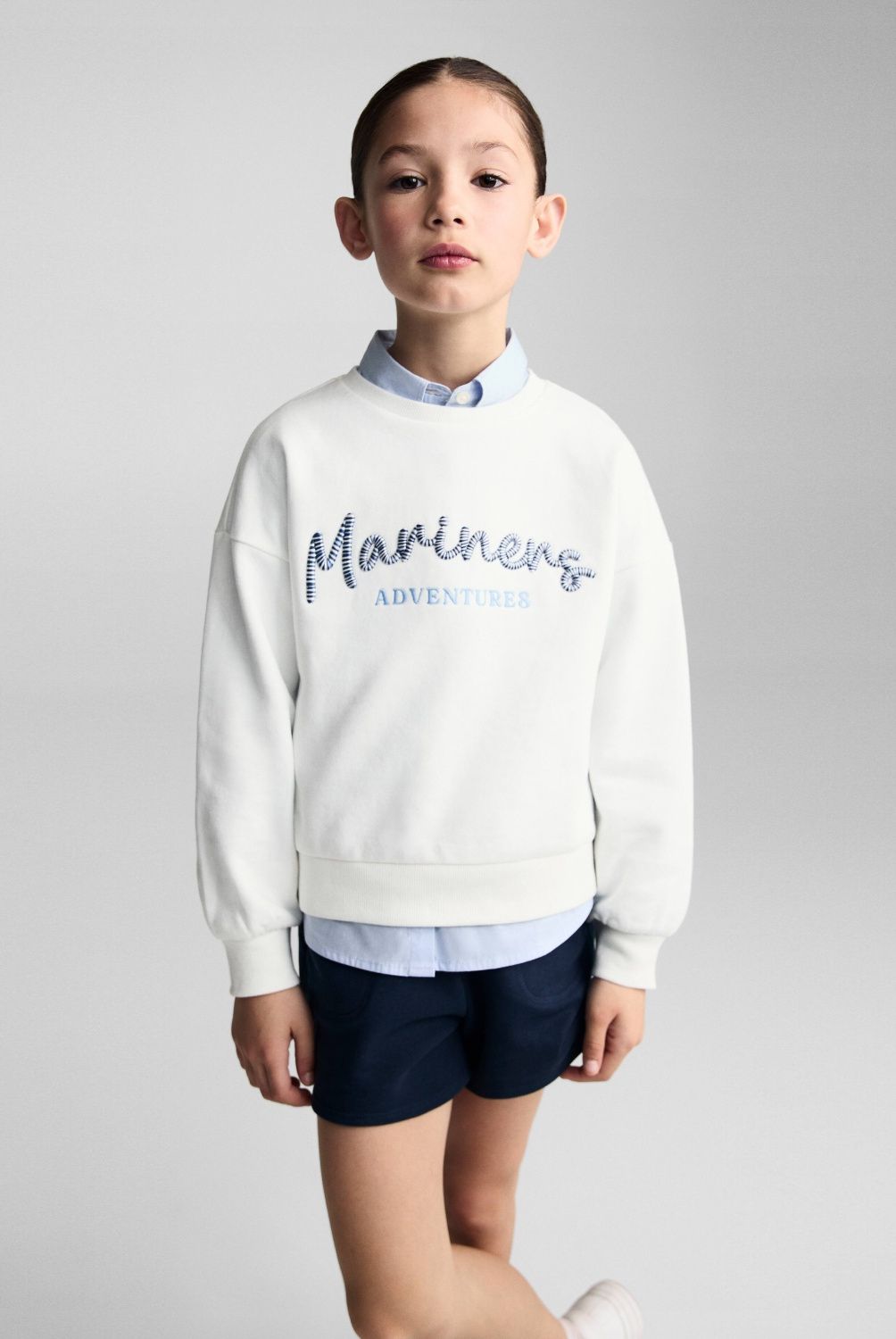 MANGO KIDS - Polerón Algodón Mensaje Relieve Niña Mango Kids