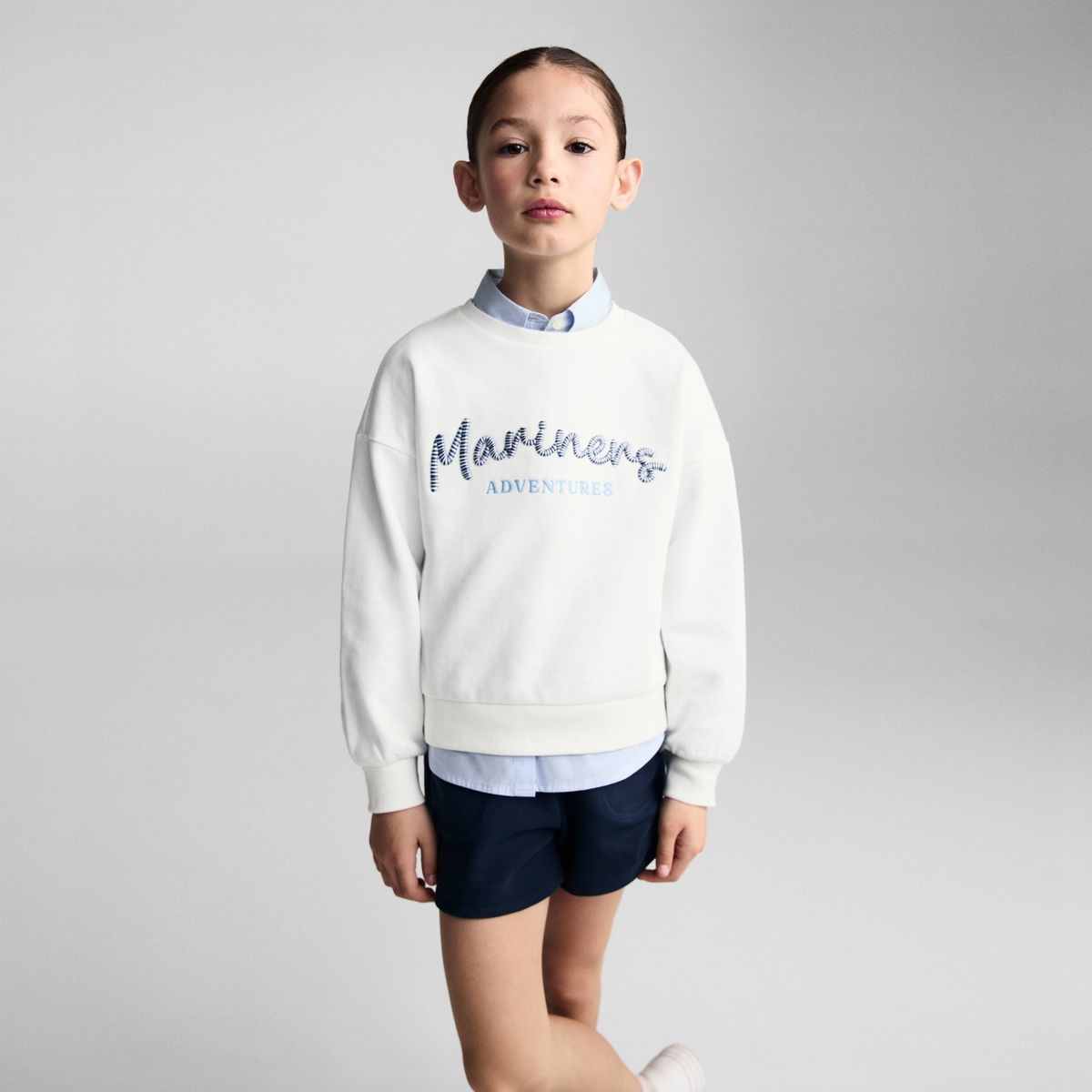 MANGO KIDS - Polerón Algodón Mensaje Relieve Niña Mango Kids