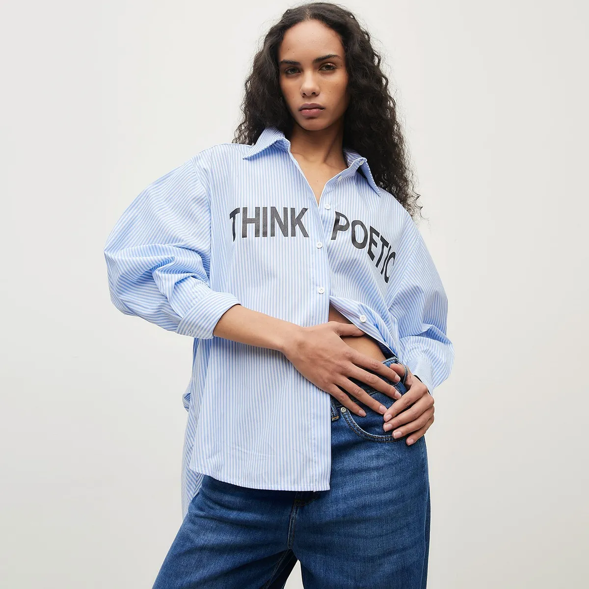 DIXIE - Blusa Azul Con Texto Mujer Dixie