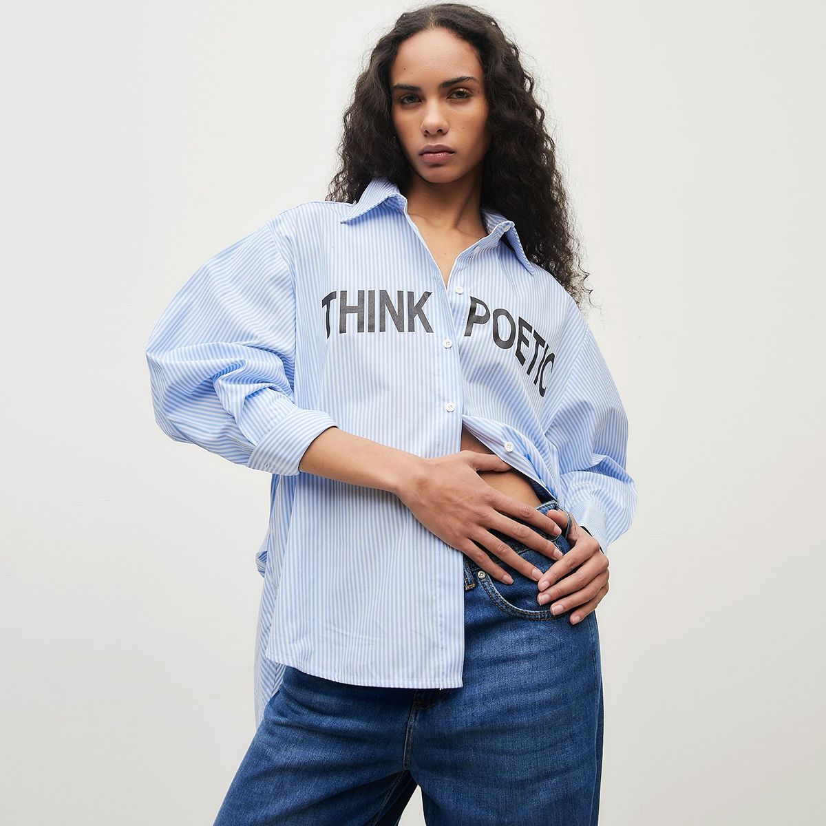 DIXIE - Blusa Azul Con Texto Mujer Dixie