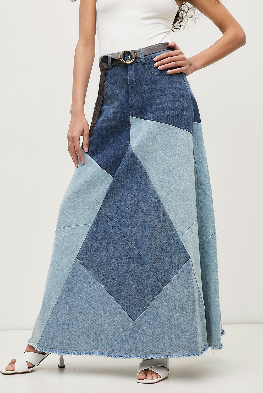 DIXIE - Falda Denim con Parches Mujer Dixie
