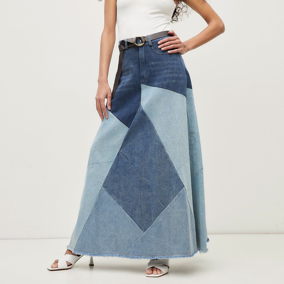 DIXIE - Falda Denim con Parches Mujer Dixie