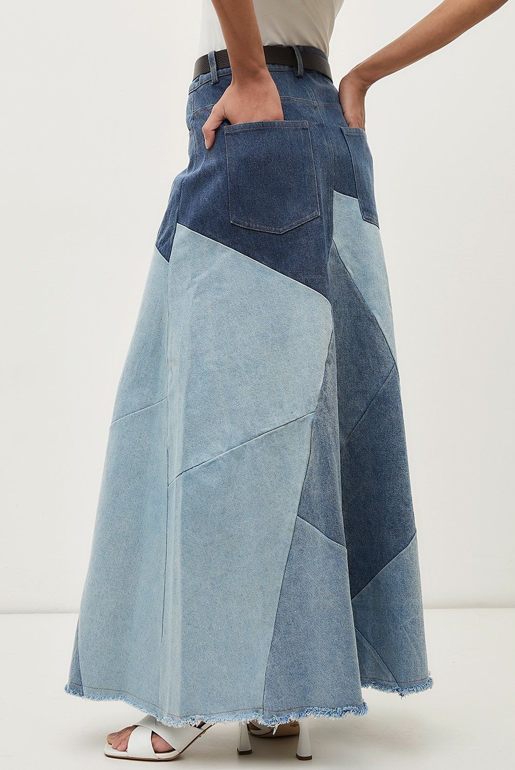 DIXIE - Falda Denim con Parches Mujer Dixie