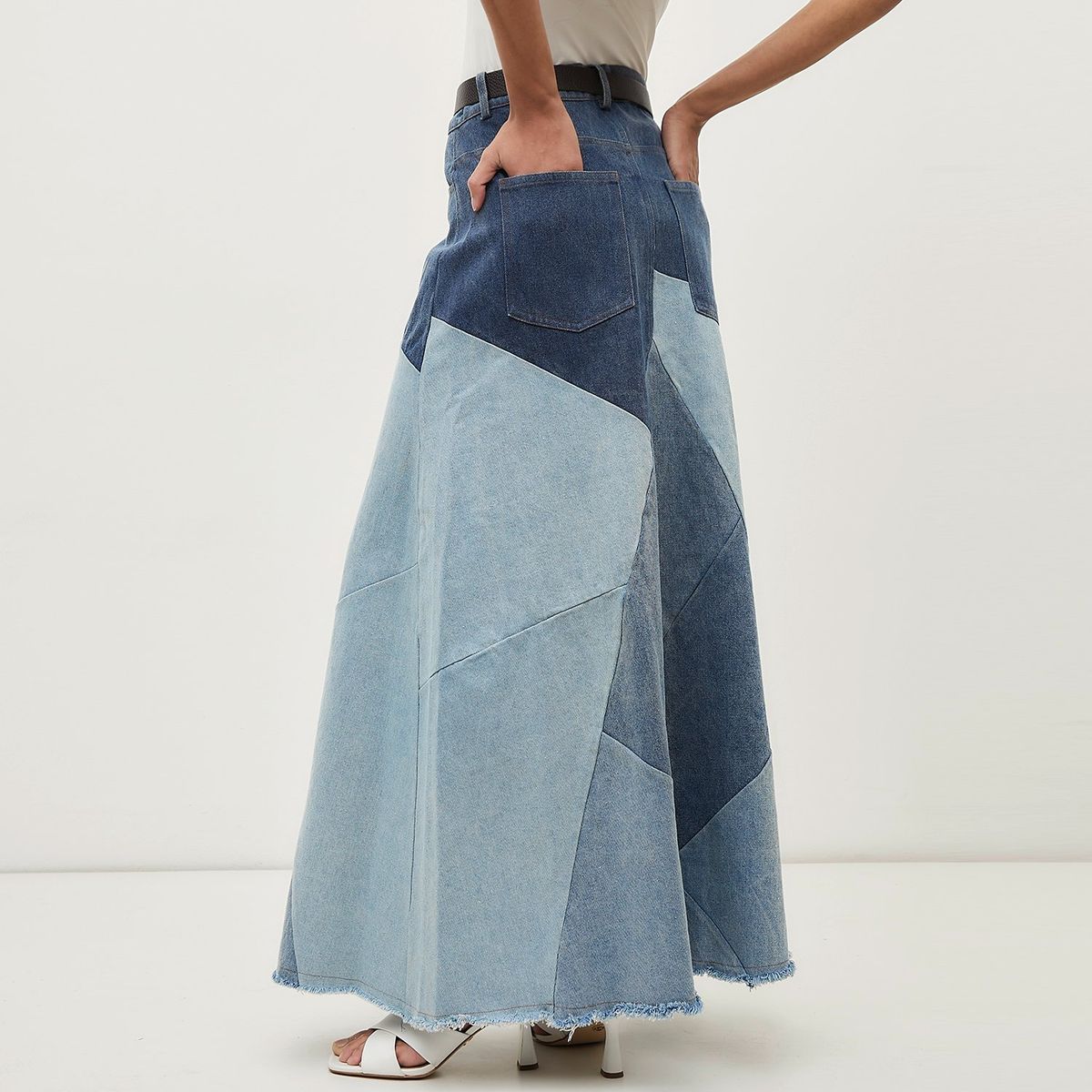 DIXIE - Falda Denim con Parches Mujer Dixie