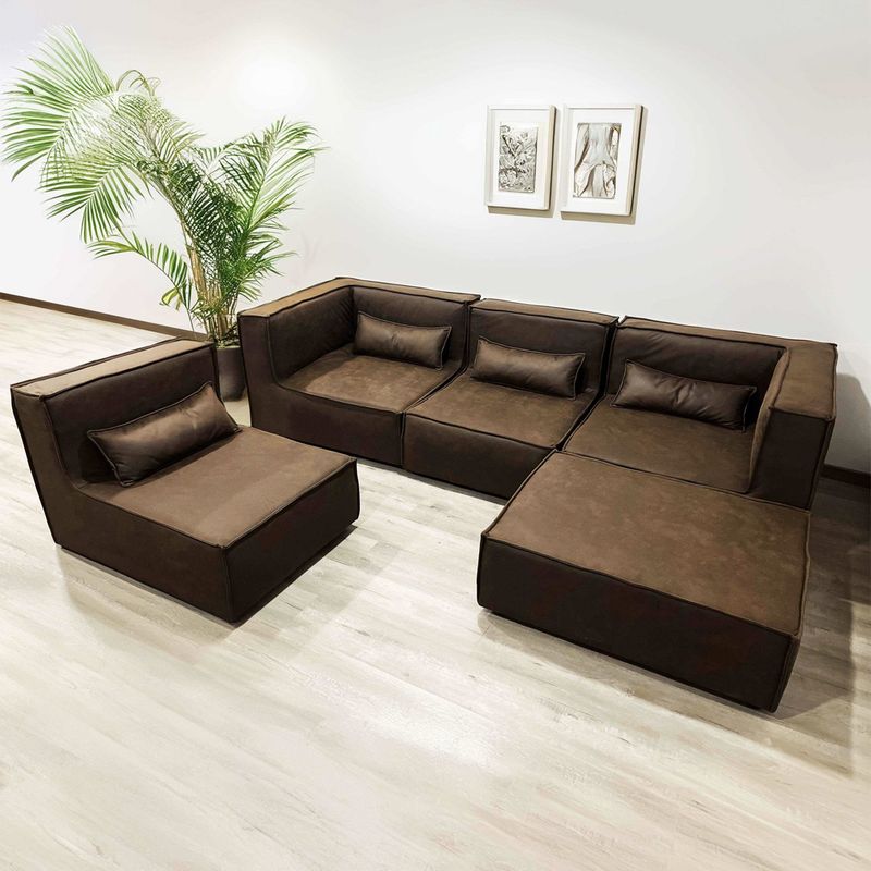 BASEMENT HOME - Sofá Seccional Modular Basement Home Sidney Café 5 Cuerpos