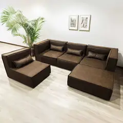 BASEMENT HOME - Sofá Seccional Modular Sidney Café 5 Cuerpos