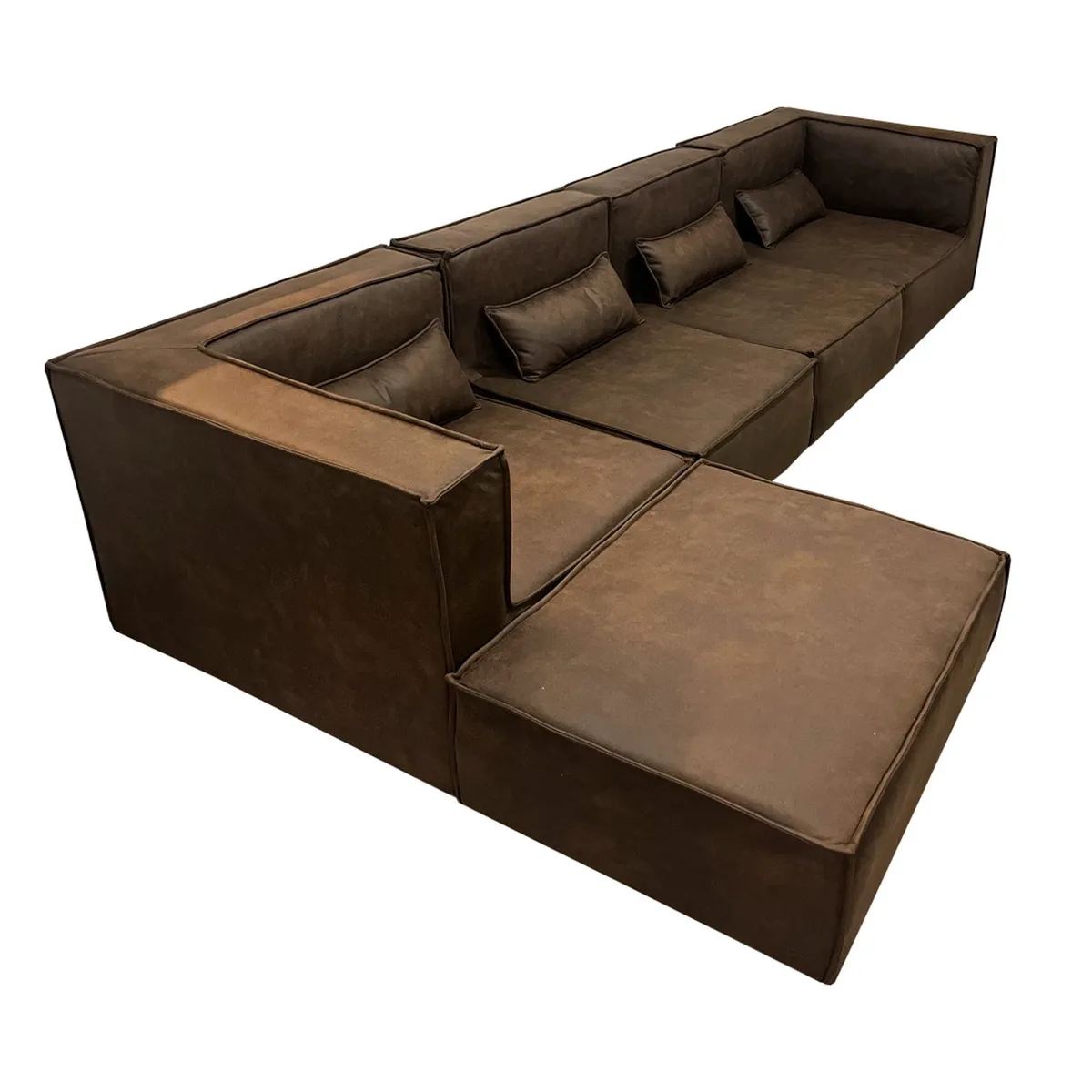 BASEMENT HOME - Sofá Seccional Modular Sidney Café 5 Cuerpos Basement Home