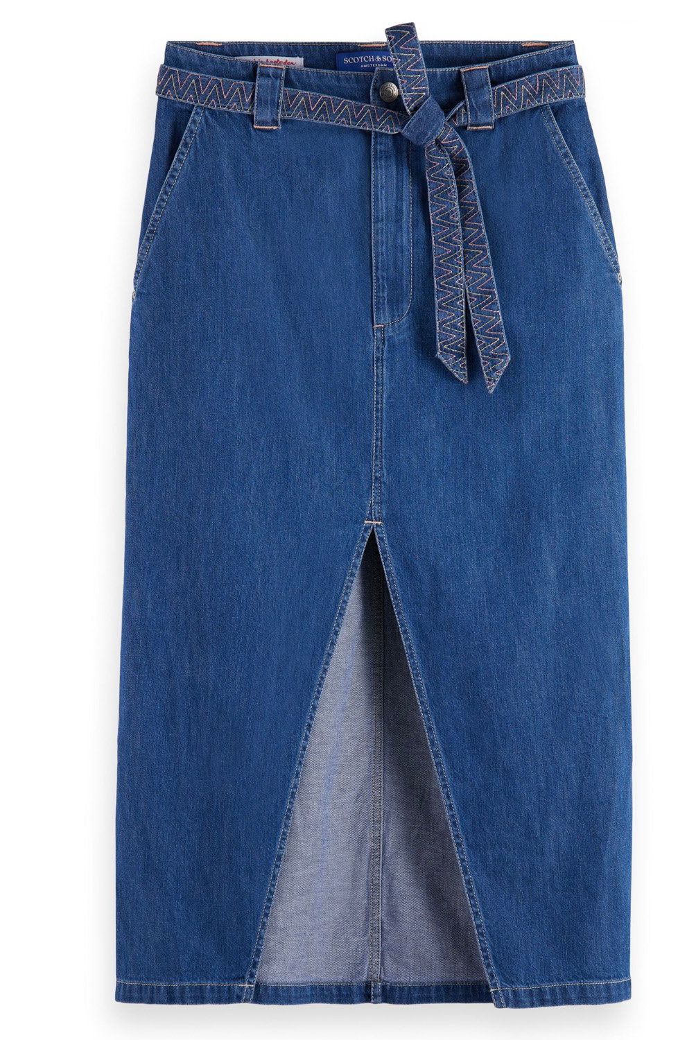 SCOTCHSODA - Falda Denim Larga Mujer Scotchsoda
