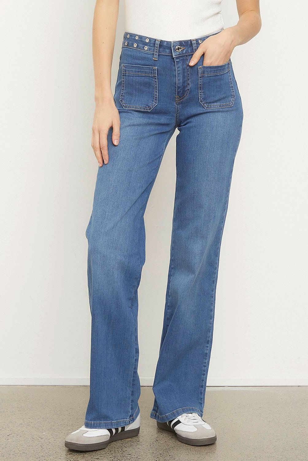 BROWNIE - Jeans Culotte Eyelets Mujer Brownie