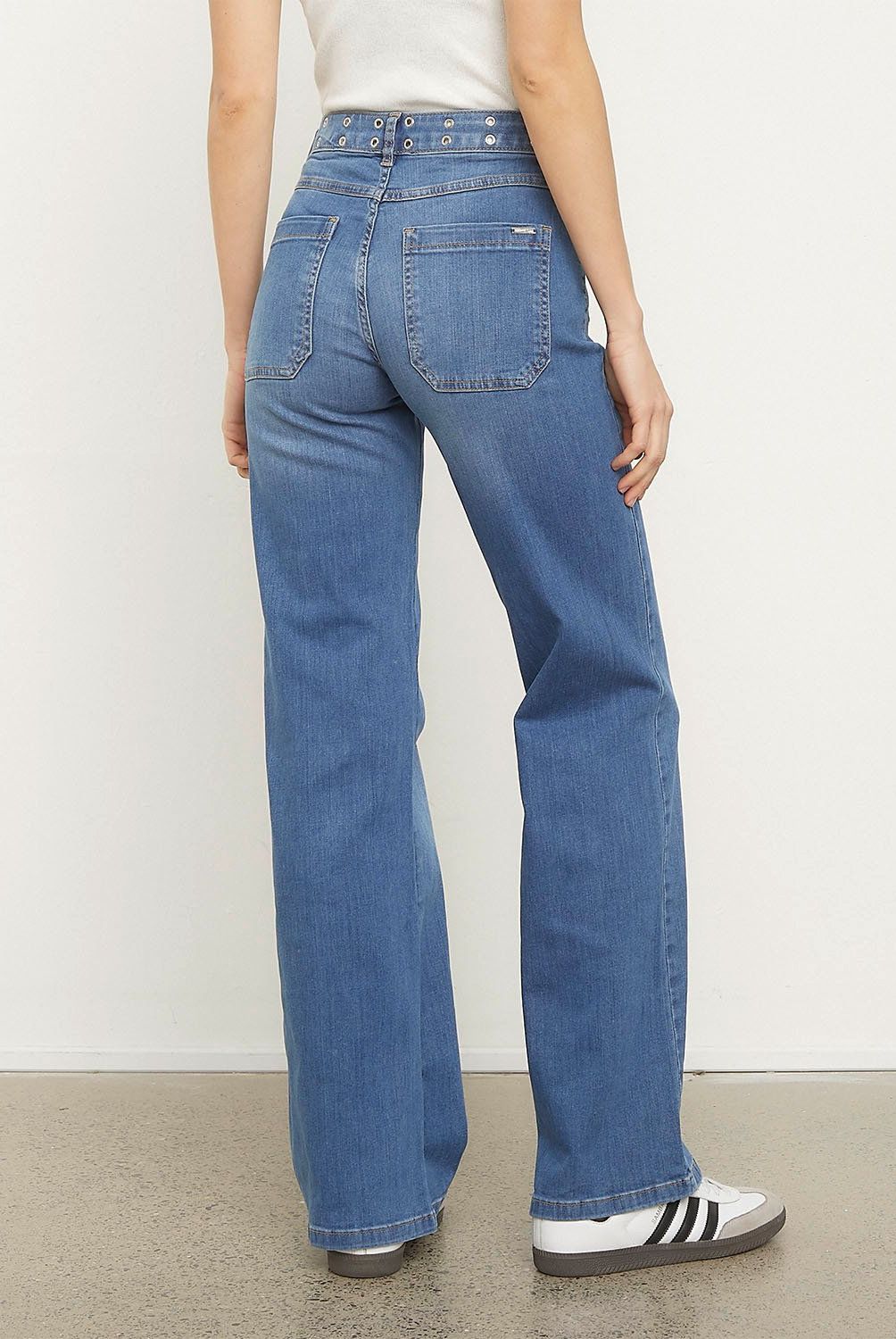 BROWNIE - Jeans Culotte Eyelets Mujer Brownie