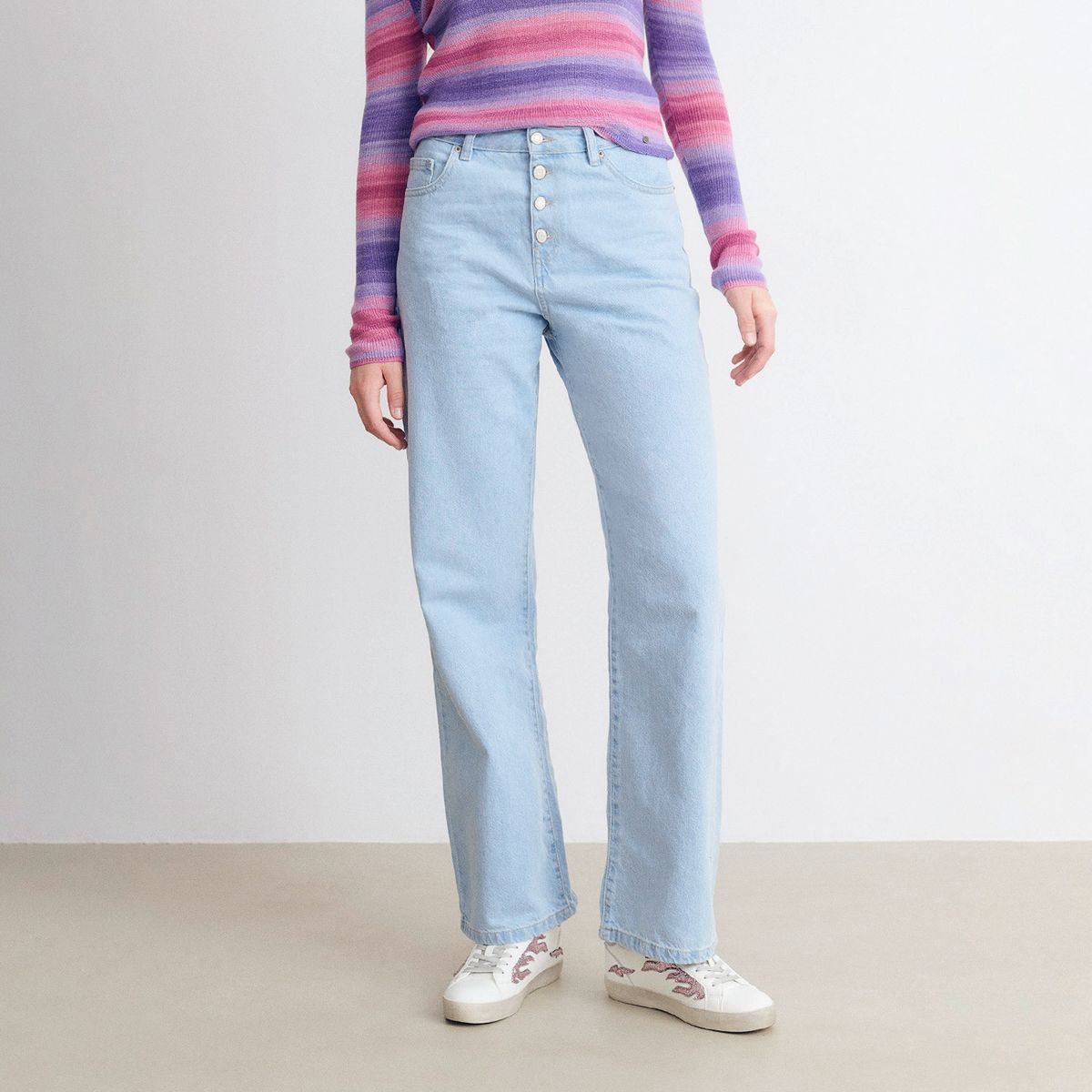 BROWNIE - Jeans 5 Bolsillos Botones Frontales Mujer Brownie