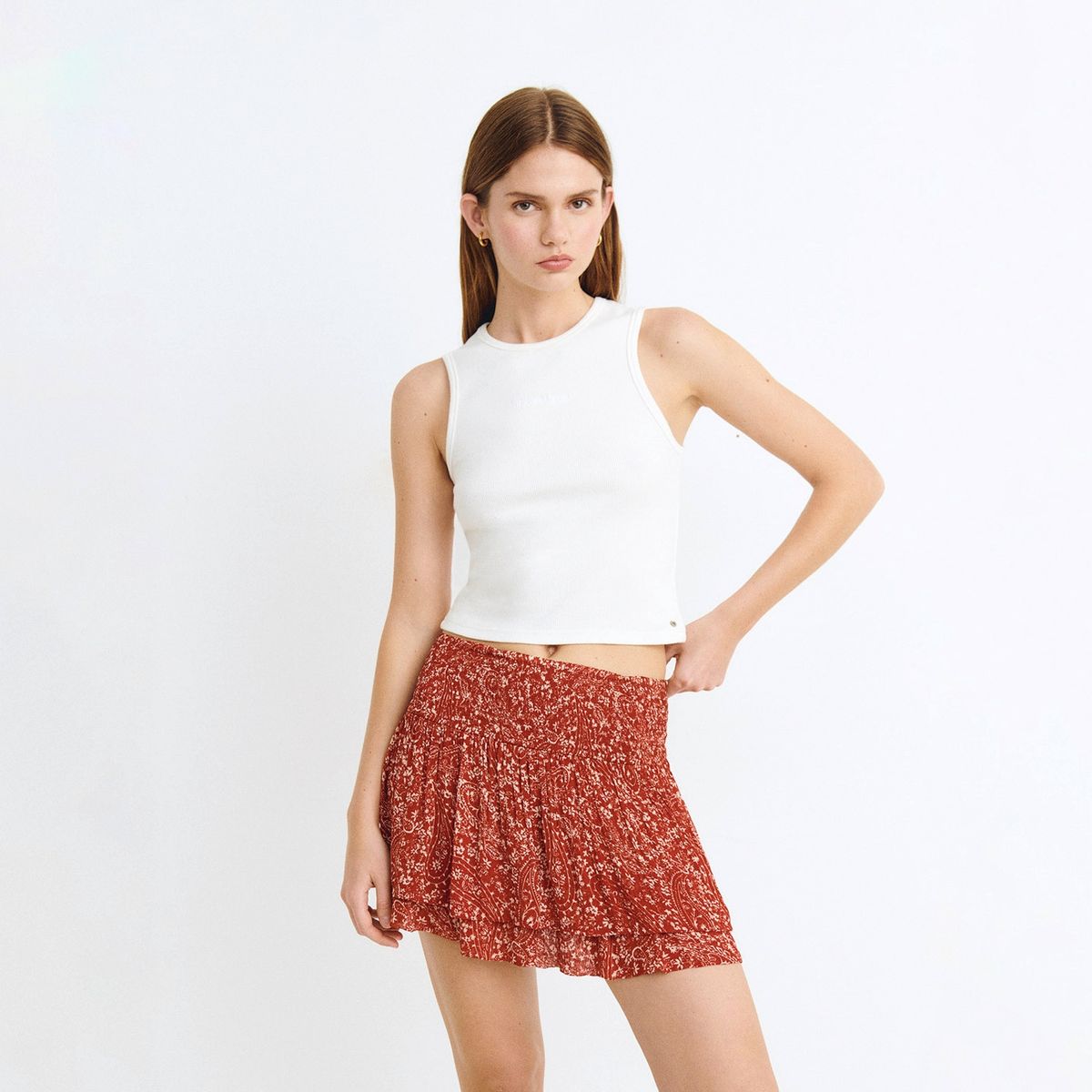 BROWNIE - Falda Smock Estampada Mujer Brownie