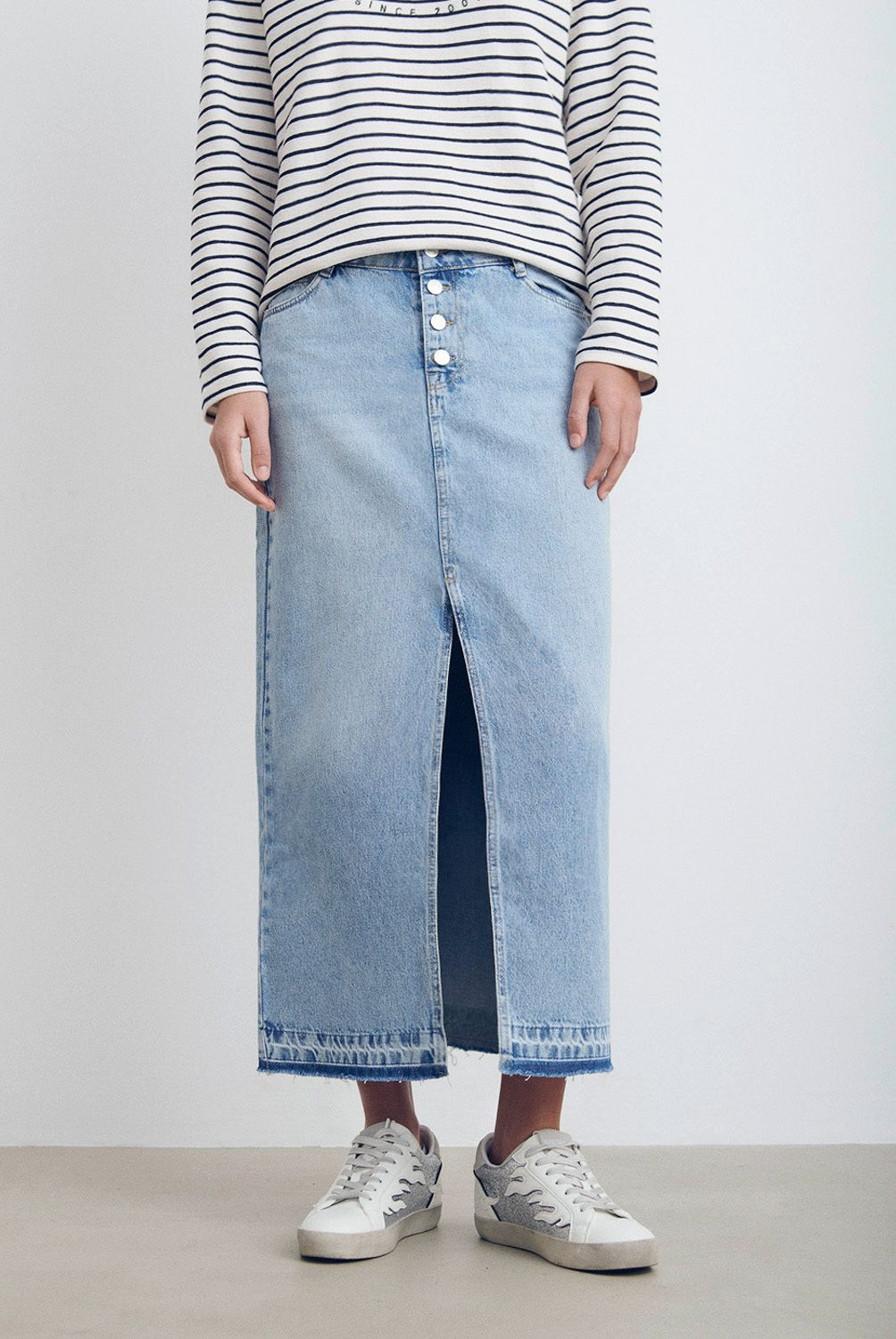 BROWNIE - Falda Larga Jeans Mujer Brownie