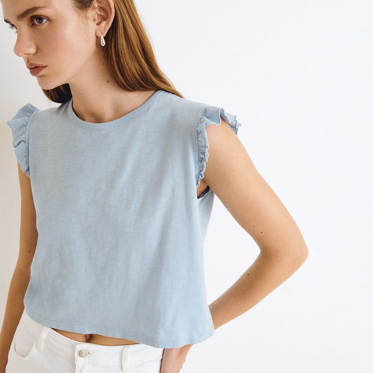 BROWNIE - Polera Tirante Volante Mujer Brownie