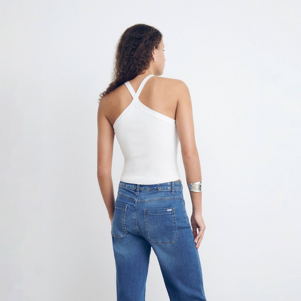 BROWNIE - Top Happy Básico Mujer Blanco