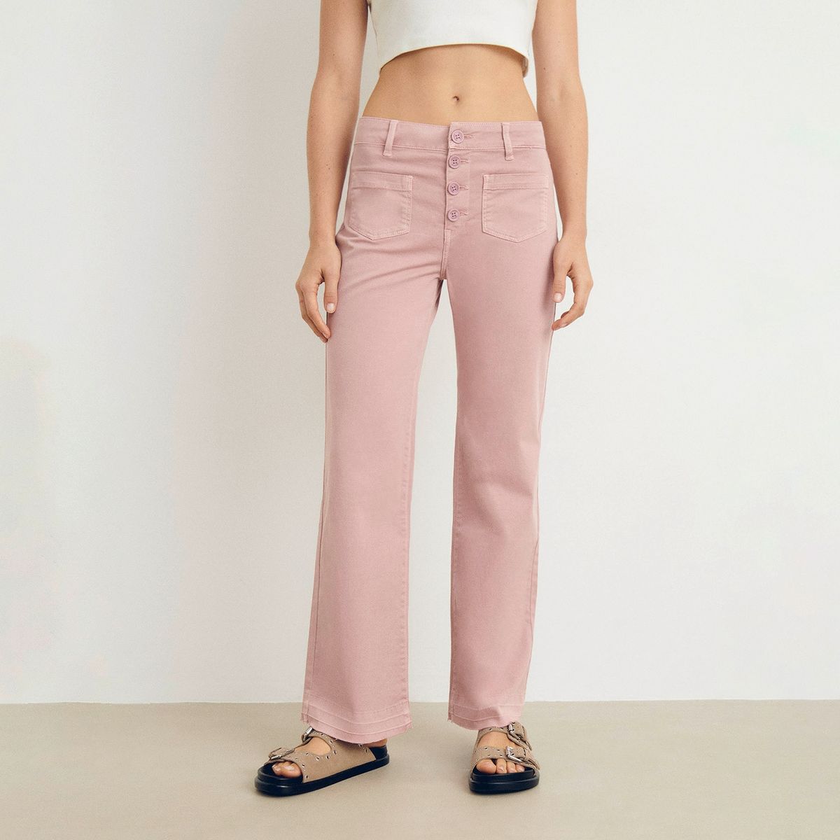 BROWNIE - Pantalón Culotte Botones Frontales Mujer Brownie