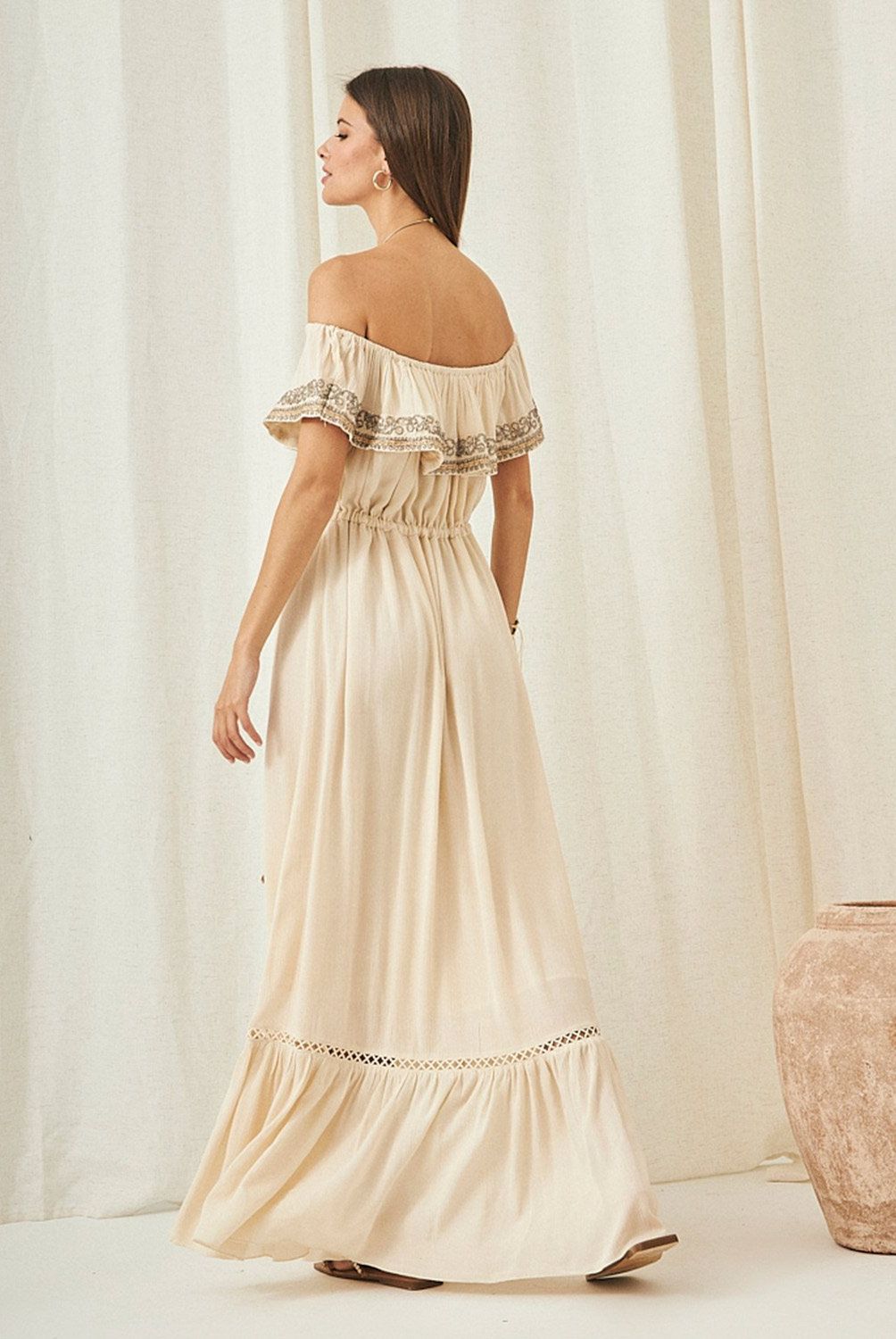 NKN - Vestido Largo Hombros Descubiertos Mujer Nkn