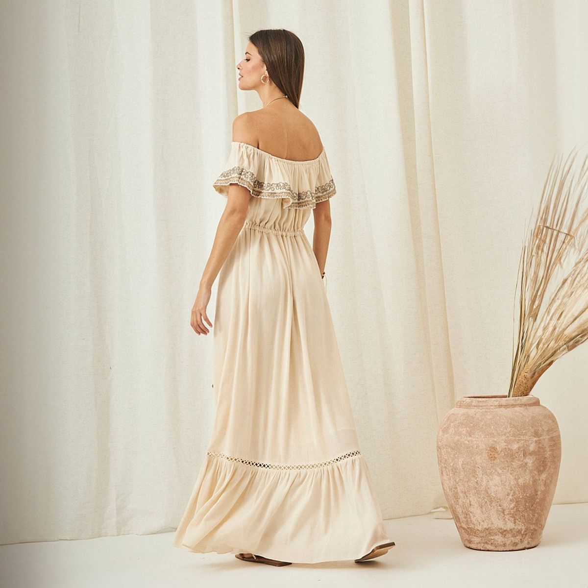 NKN - Vestido Largo Hombros Descubiertos Mujer Nkn