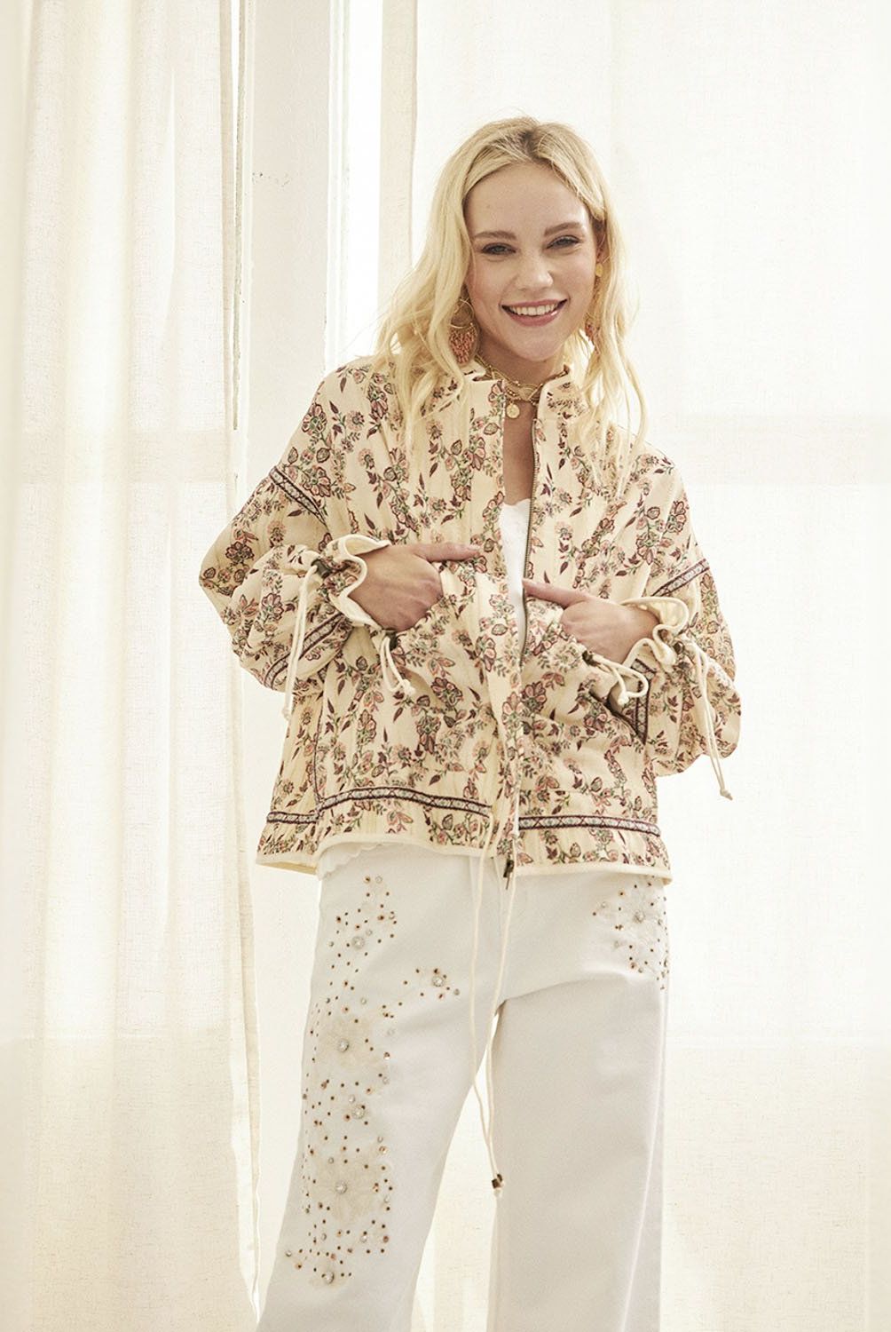 NKN - Chaqueta Estampada Flores Mujer NKN