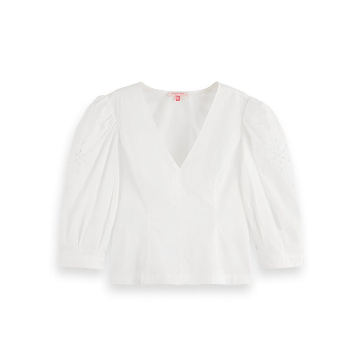 SCOTCHSODA - Blusa Broderie Manga Englobadas Mujer  Scotchsoda