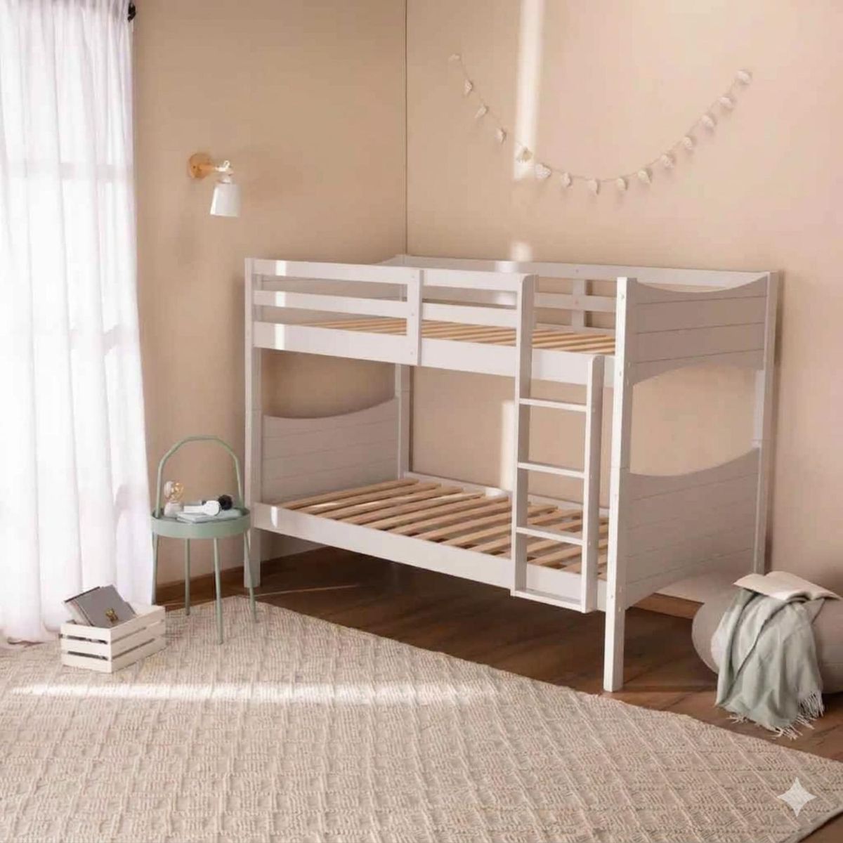 DECOCASA - Camarote Curvy 1 Plaza Desmontable 100% Madera Decocasa