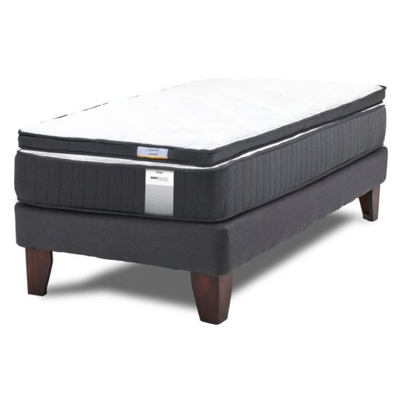 DRIMKIP - Cama Europea Duo Pocket 1 Plaza Plus + Top Drimkip