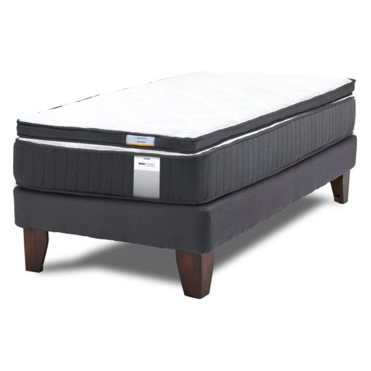 DRIMKIP - Cama Europea Duo Pocket 1.5 Plaza Plus + Top Drimkip