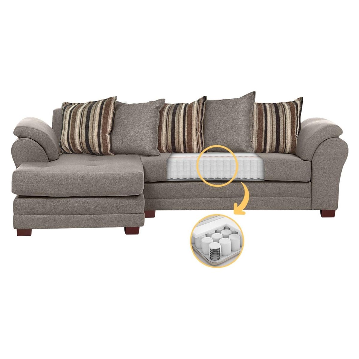 LIVING FACTORY - Sofá Seccional Mustang Resorte Lino Izquierdo Living Factory