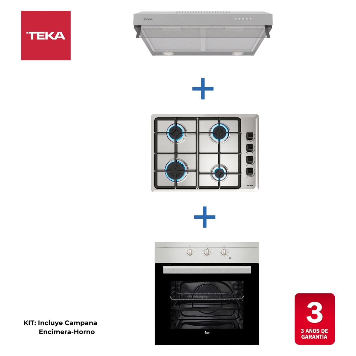 TEKA - Combo Horno 64Lt 4Q HS445-HLX540BU-CX62120 Teka