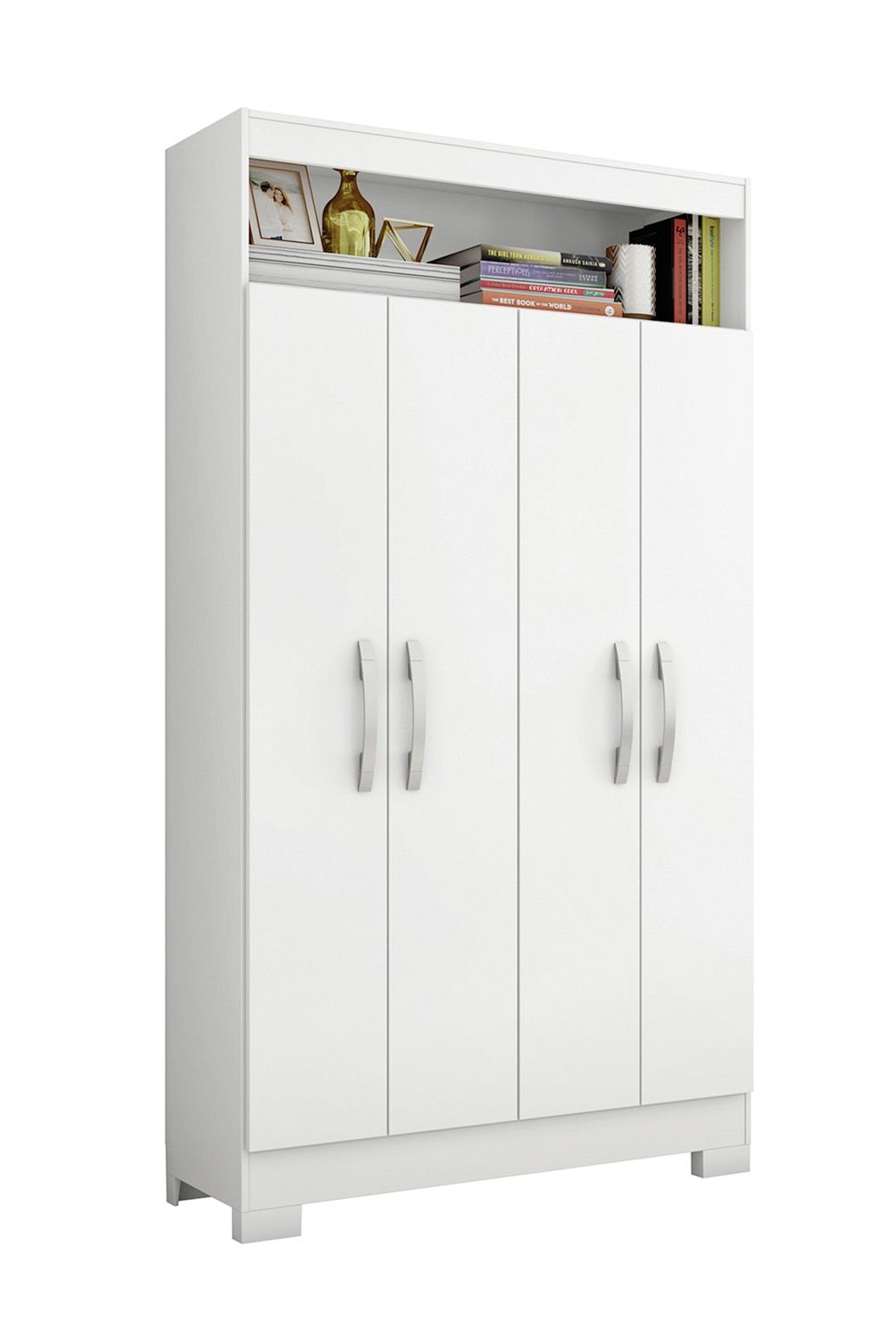 HOME MOBILI - Clóset 4 Puertas + Nicho Moral Blanco Home Mobili