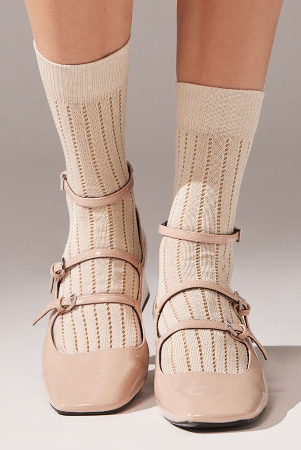 CALZEDONIA - Calcetines Cortos Rib Mujer Calzedonia
