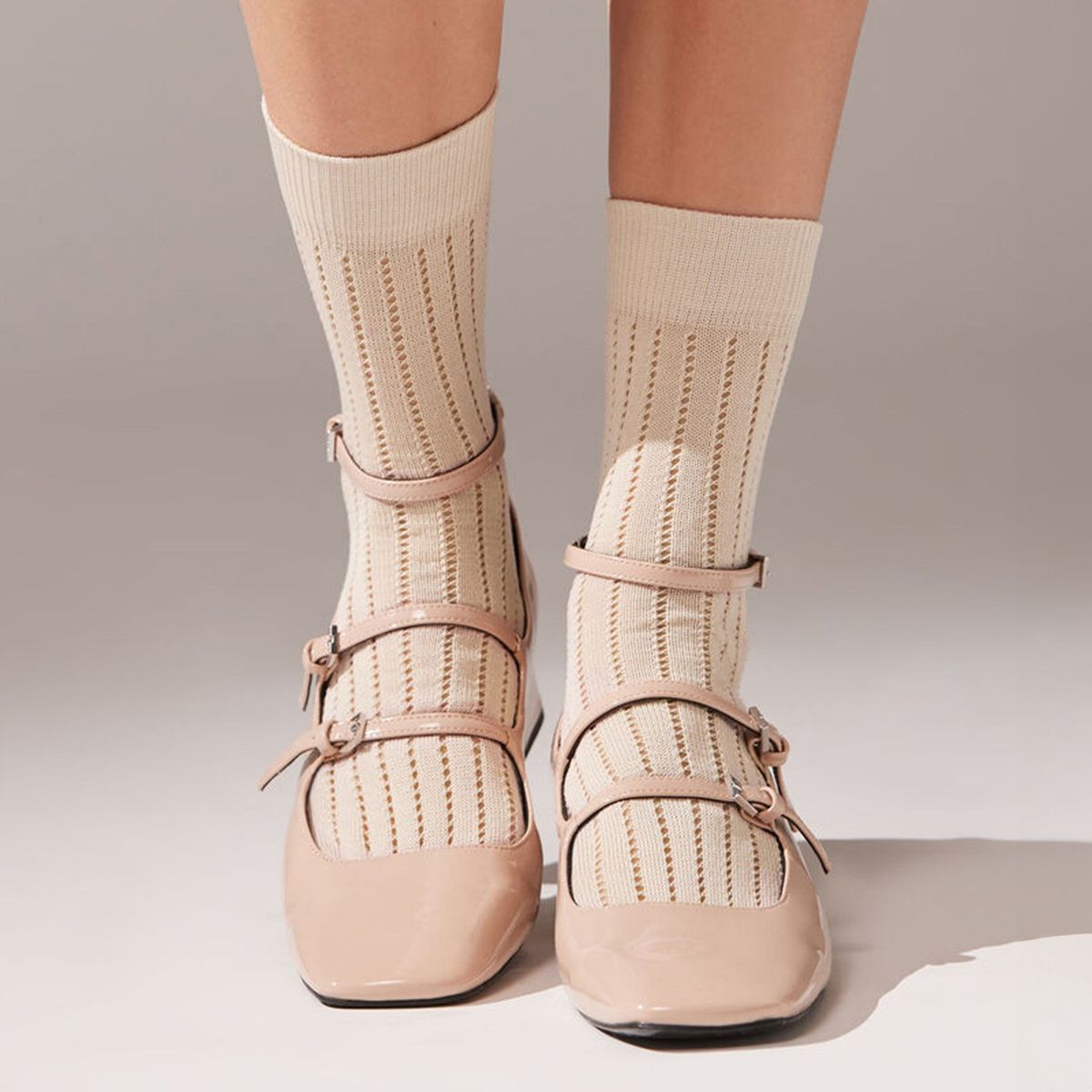 CALZEDONIA - Calcetines Cortos Rib Mujer Calzedonia