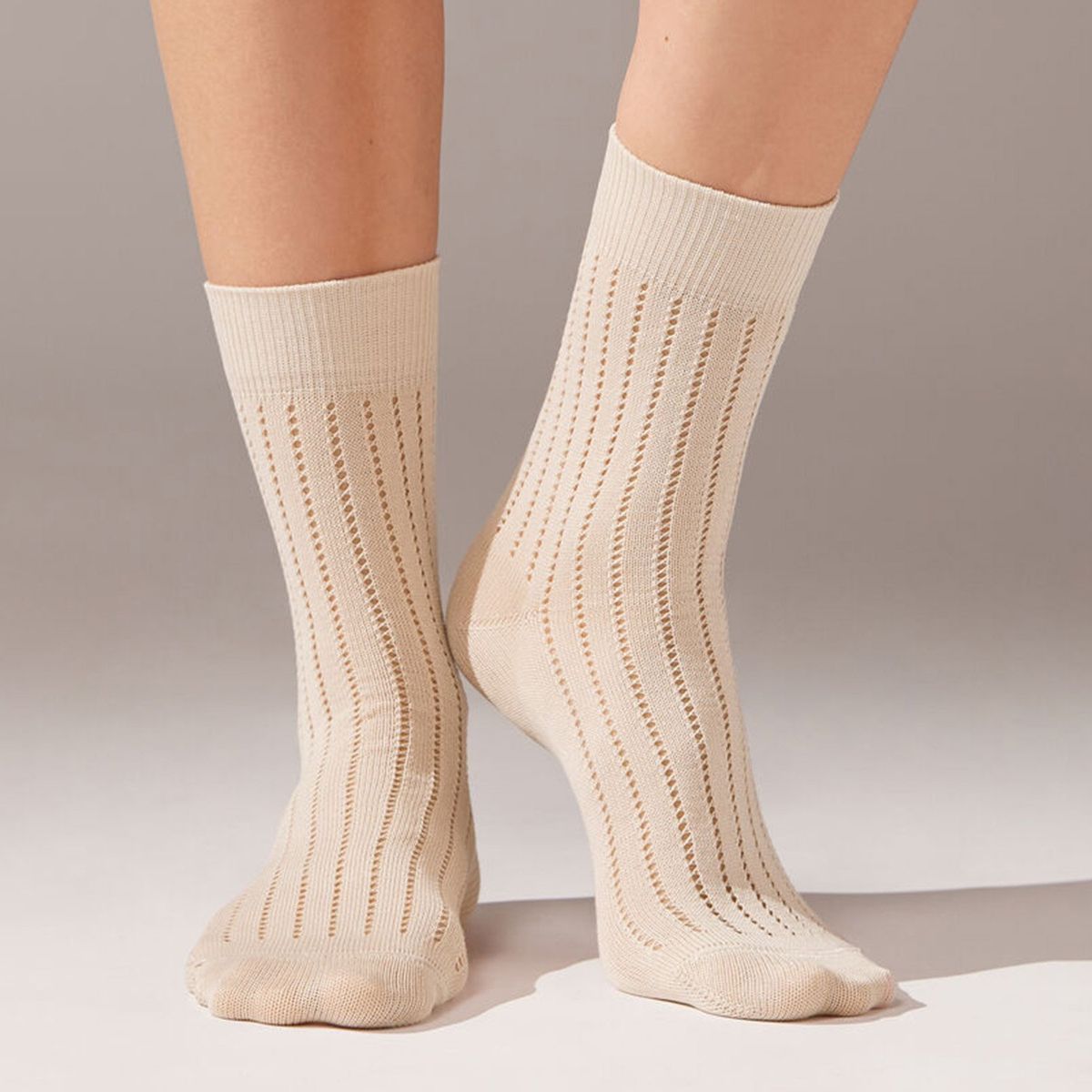 CALZEDONIA - Calcetines Cortos Rib Mujer Calzedonia