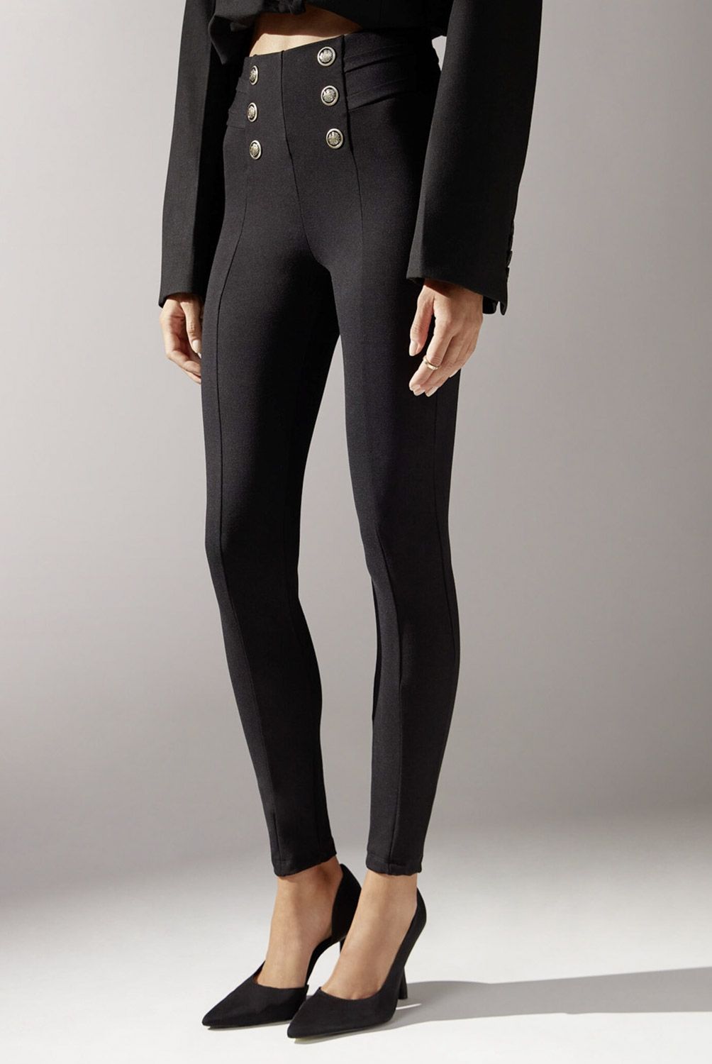 CALZEDONIA - Leggings Skinny con Botones Mujer Calzedonia