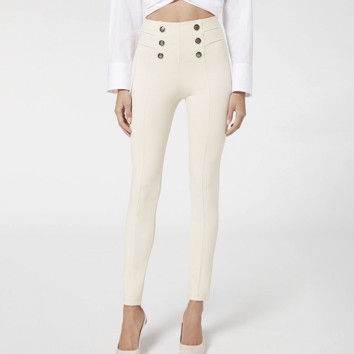 CALZEDONIA - Leggings Skinny con Botones Mujer Calzedonia