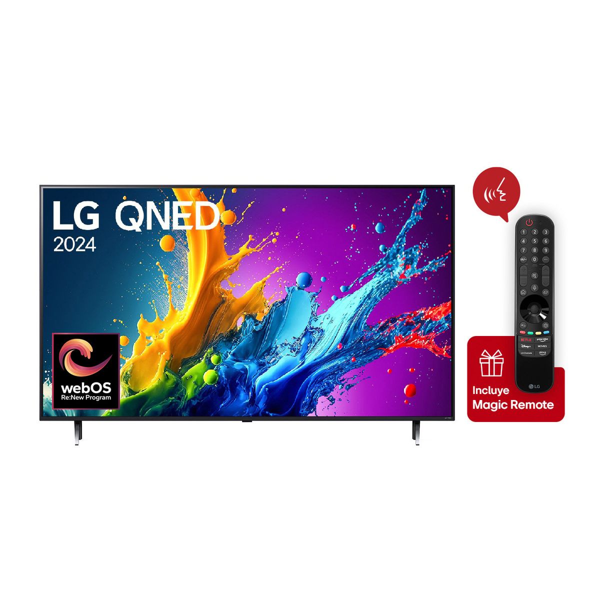 LG - Televisor QNED 55 Pulgadas Smart TV 4K UHD 55QNED80TSA + Magic Remote LG