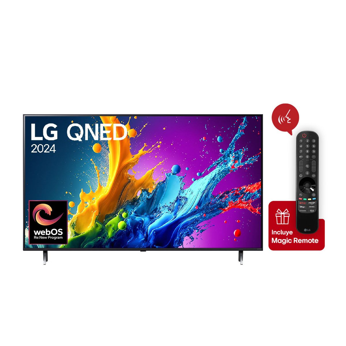 LG - Televisor QNED 75 Pulgadas Smart TV 4K UHD 75QNED80TSA + Magic Remote LG
