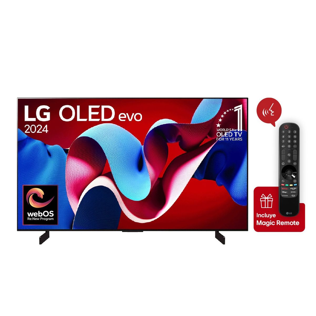 LG - Televisor OLED 42 Pulgadas Smart TV 4K UHD OLED42C4PSA + Magic Remote LG