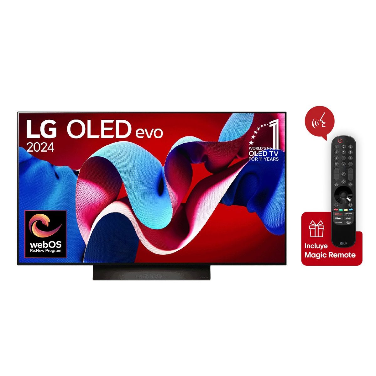 LG - Televisor OLED 48 Pulgadas Smart TV 4K UHD OLED48C4PSA + Magic Remote LG