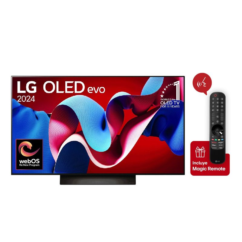 LG - Televisor OLED 55 Pulgadas Smart TV 4K UHD OLED55C4PSA + Magic Remote LG