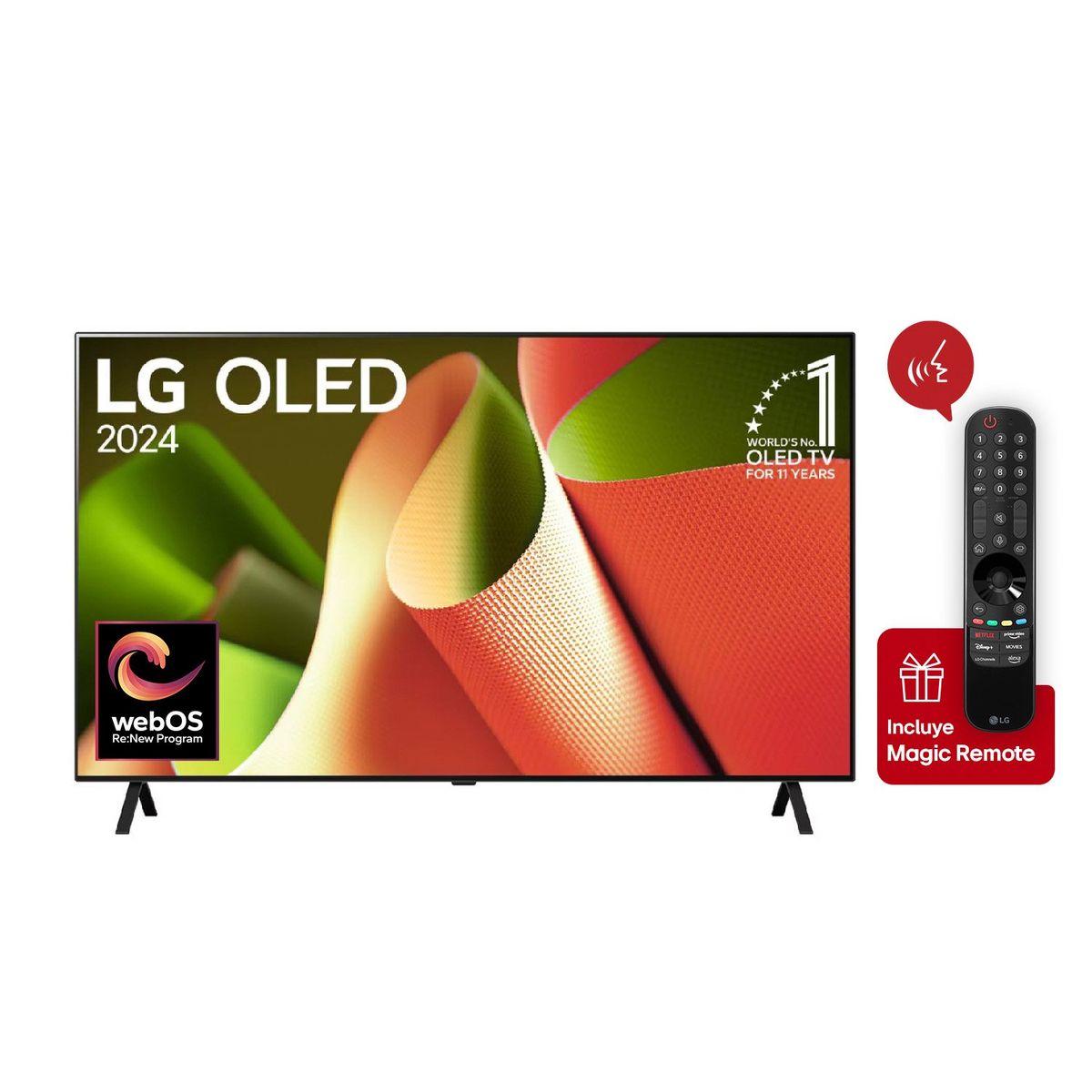 LG - Televisor OLED 65 Pulgadas Smart TV 4K UHD OLED65B4PSA + Magic Remote LG