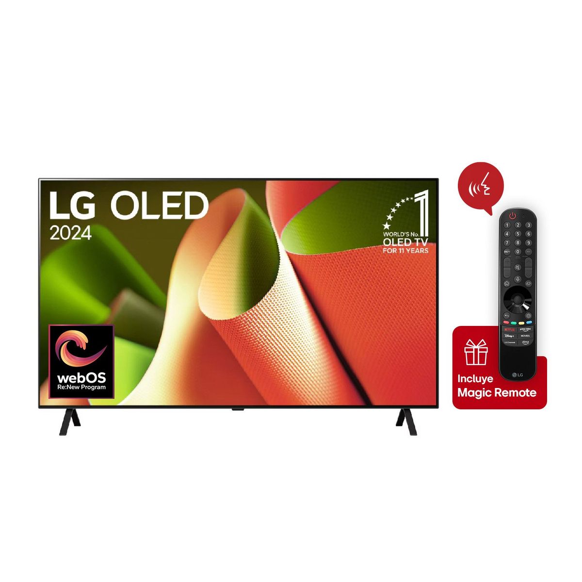 LG - Televisor OLED 77 Pulgadas Smart TV 4K UHD OLED77B4PSA + Magic Remote LG