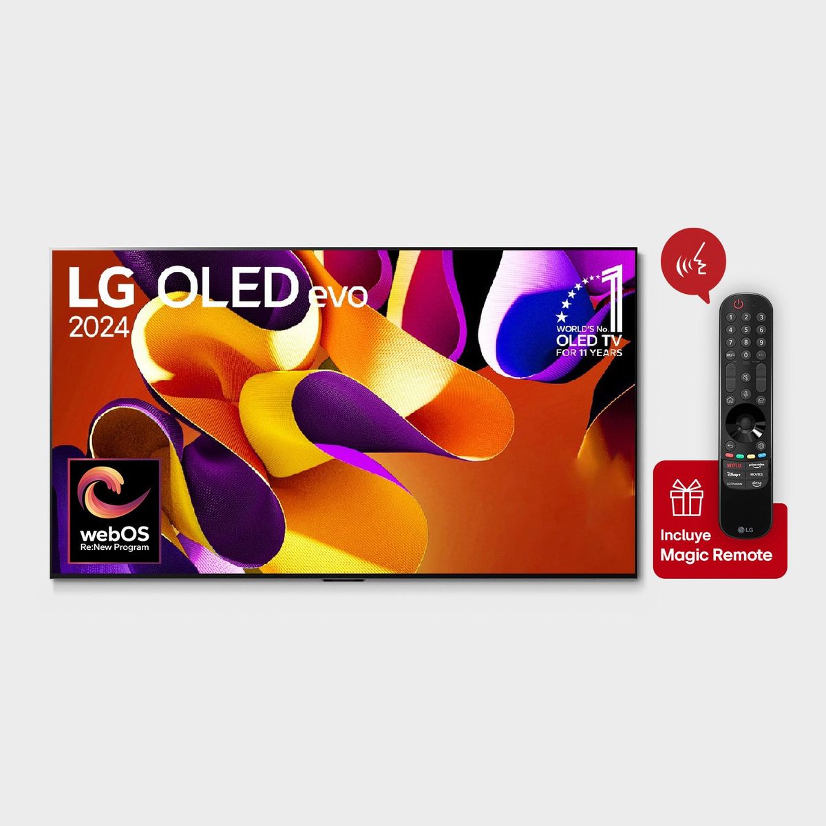 LG - Televisor OLED 77 Pulgadas Smart TV 4K UHD OLED77G4PSA + Magic Remote LG