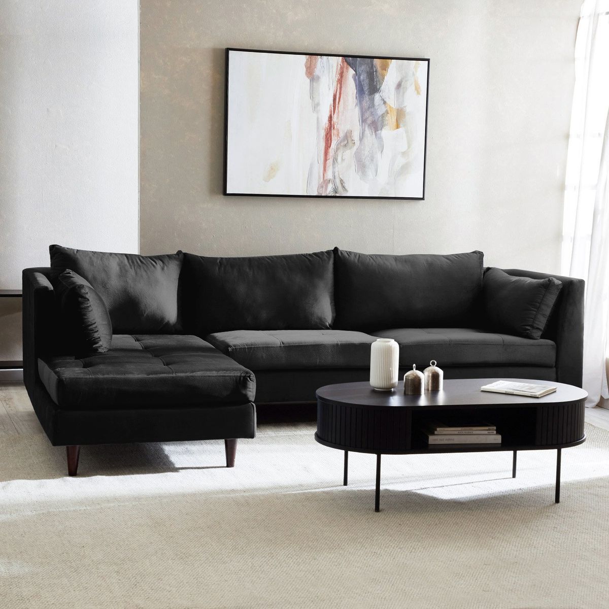 INNOVAMUEBLES - Sofá Seccional Izquierdo Felpa Santander Innovamuebles