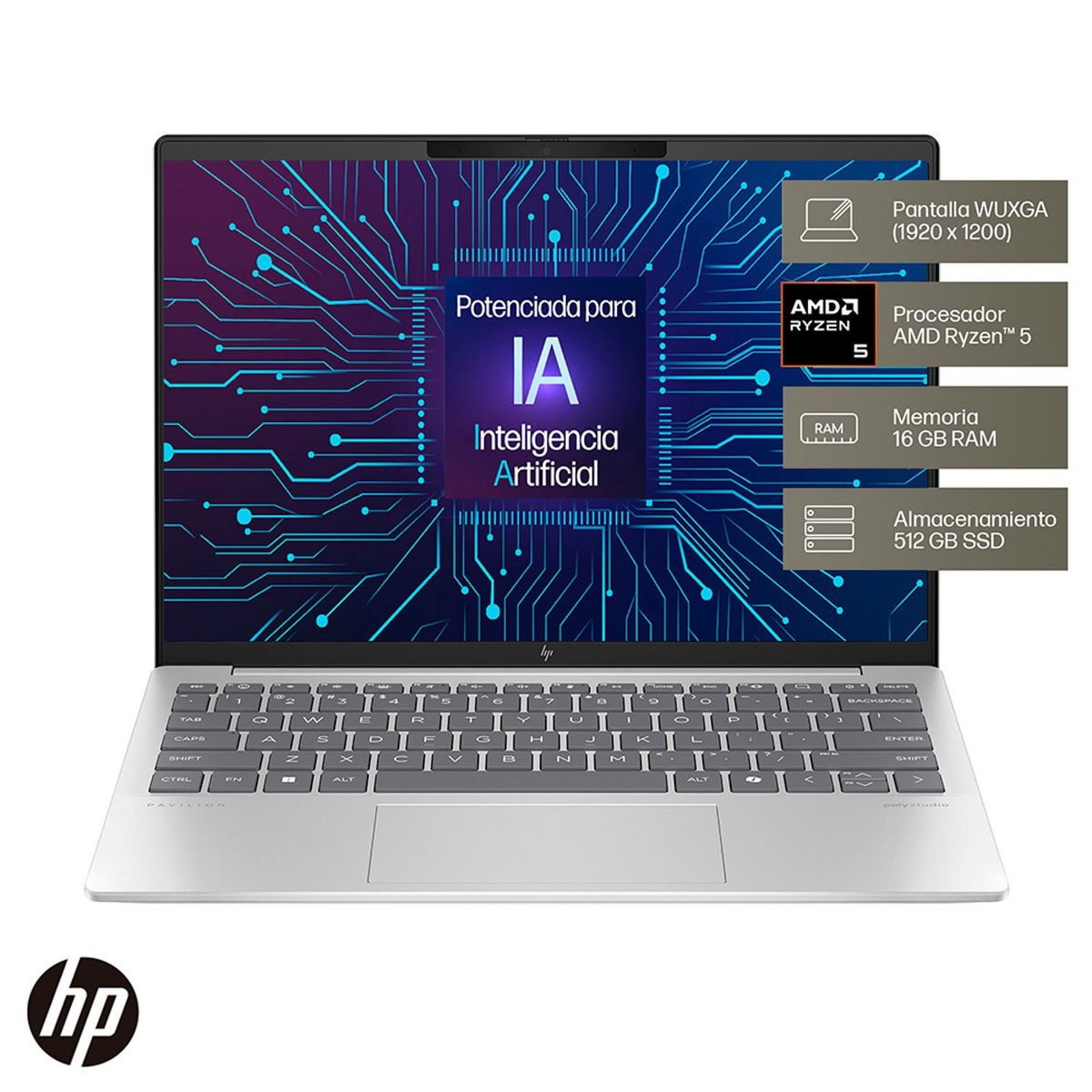 HP - Notebook Pavilion Aero 13-BG0002LA AMD Ryzen5 16GB RAM 512GB SSD Gen4 13,3" Wi-Fi 6 Ultraliviano HP