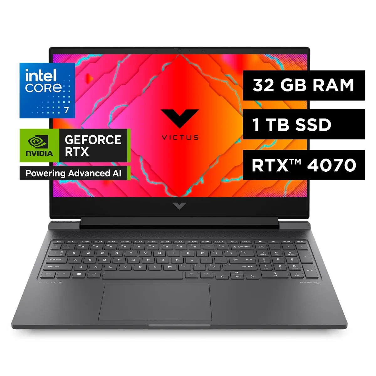 HP - Notebook Gamer Victus 16-R1016LA Intel Core i7-14650HX 32GB DDR5 1TB SSD RTX 4070 16,1" FHD 144Hz