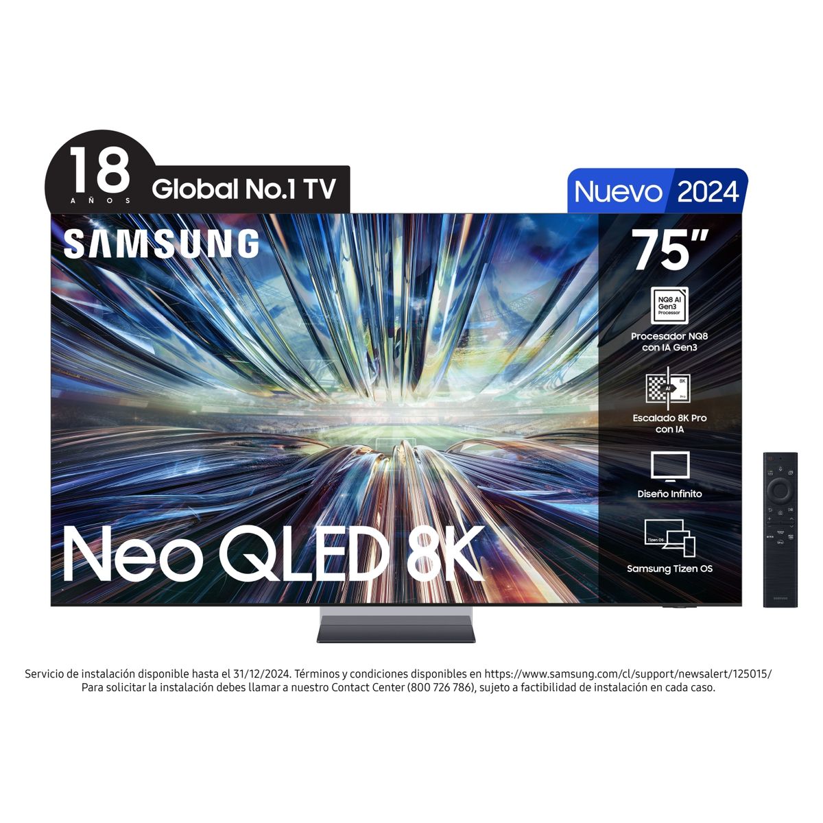 SAMSUNG - Neo QLED Smart TV 75" F-QN75QN90D99S 8K Tizen + Q-Sound Bar Samsung