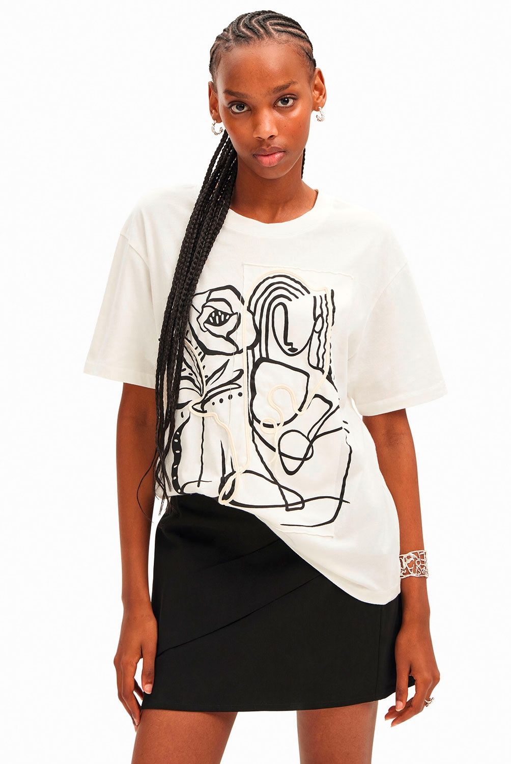 DESIGUAL - Polera Arty Ilustración Mujer Desigual